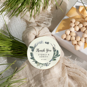 Winter Greenery Ivory Wedding Vielen Dank Geschenkanhänger