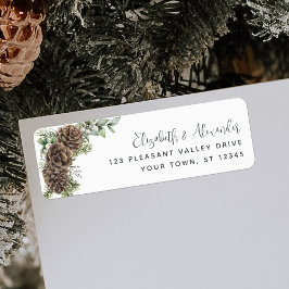 Winter Greenery Pine Cone Hochzeit Rücksendeadress