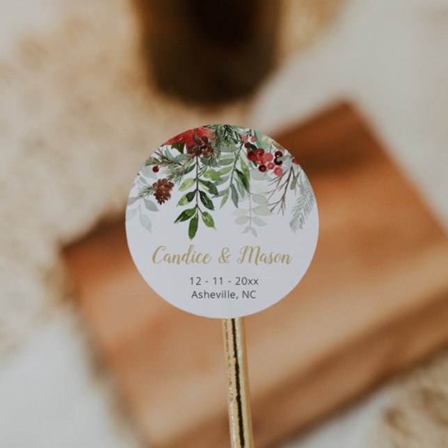 Winter Greenery Umschlag Aufkleber Gefallen Sticke (Von Creator hochgeladen)