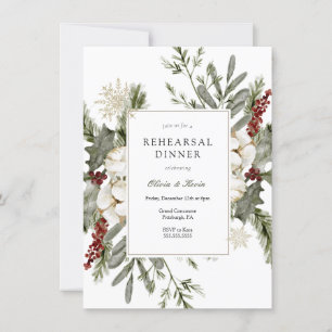 Winter Greenery und Florals Probe Dinner Einladung