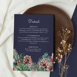 Winter Greenery Wedding Details Card Einladung