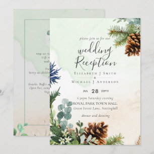 Winter Greenery Wedding RecEPTION Abend Einladung