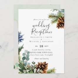 Winter Greenery Wedding RecEPTION Abend nur Inv. Einladung