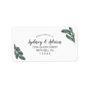 Winter Greenery Wedding RSVP Adressetikett