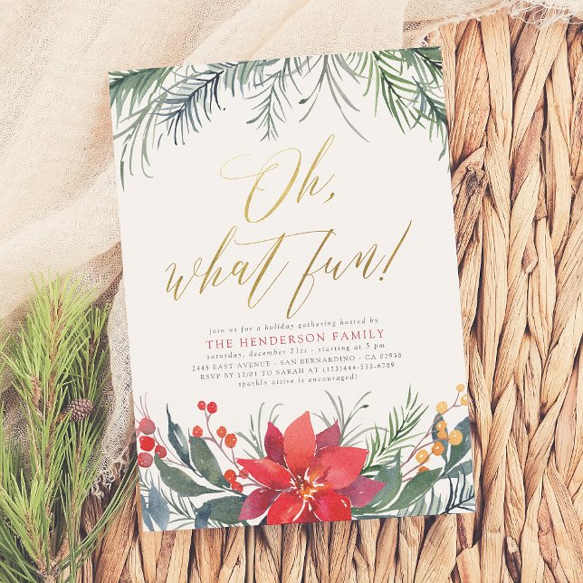 Winter Greenery Weihnachtsfeier Feiertagskarte (Von Creator hochgeladen)