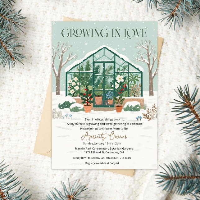 Winter Greenhouse Baby Shower Invitation Einladung (Von Creator hochgeladen)