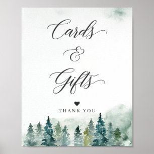 Winter Greenwood Pine Tree Karten und Geschenke Ze Poster