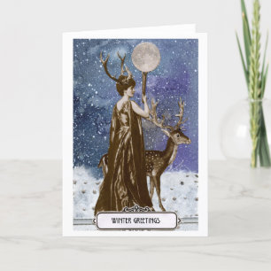 Winter Greetings Goddess Karte