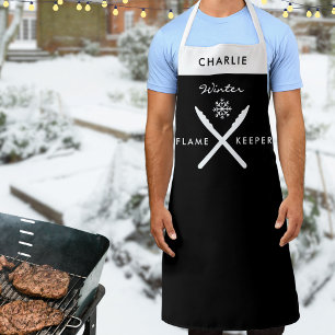Winter Grillparty-Grill-Schneeflocke Lustig Person Schürze