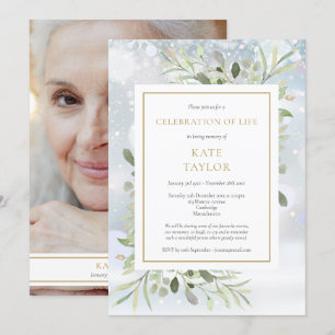 Winter-Grün-Trauerfeier-Feier-des-Lebens-Foto Einladung
