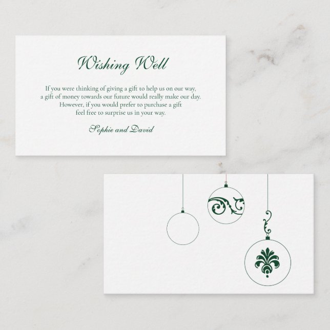 Winter Grün Weihnachtsbaum wünscht gut Begleitkarte (Vorne/Hinten)