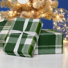 Winter Grün Weiß Feiertags Karo Karomuster Geschenkpapier
