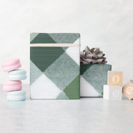 Winter Grün Weiß Feiertags Karo Karomuster Geschenkpapier