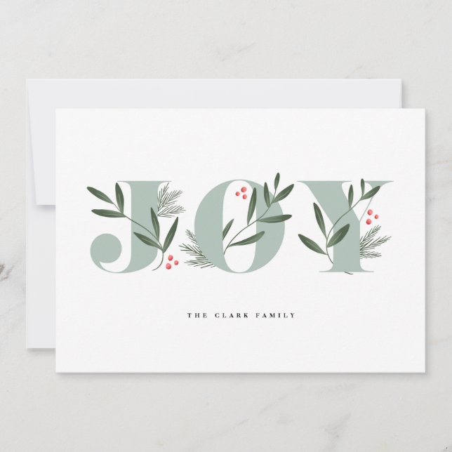 Winter Grüntöne Joliday Cards Einladung (Vorderseite)