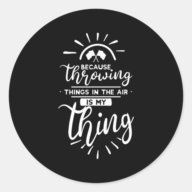 Winter Guard Farbwächter, der die Dinge herumwirbe Runder Aufkleber (Vorderseite)