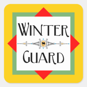 Winter Guard Gold Block Keramik Quadratischer Aufkleber