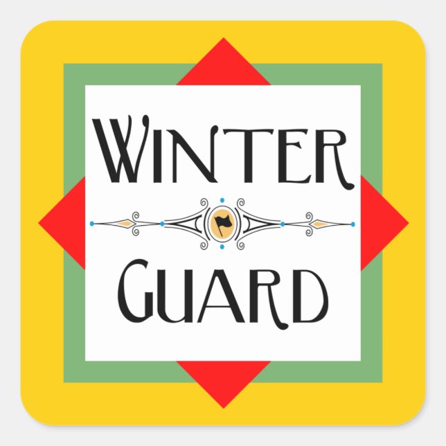 Winter Guard Gold Block Keramik Quadratischer Aufkleber (Vorderseite)