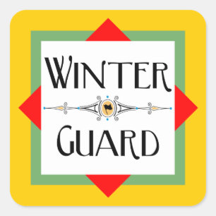 Winter Guard Gold Block Keramik Quadratischer Aufkleber