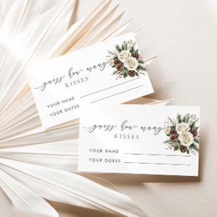 Winter Guess Wie viele Kisses Bridal Spiel Begleitkarte