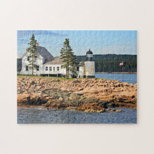 Winter-Hafen-Leuchtturm, Maine Puzzle