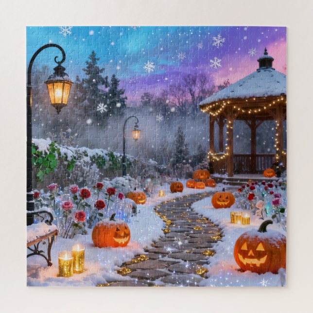 Winter-Halloween-Garten-Puzzle Puzzle (Vertikal)