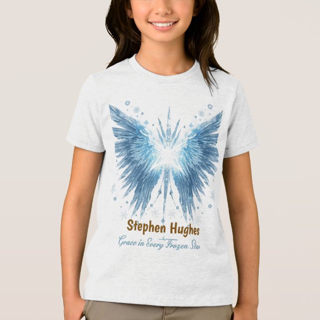 Winter Halo Guardian – Personalisiert  Tri-Blend Shirt (Vorderseite)