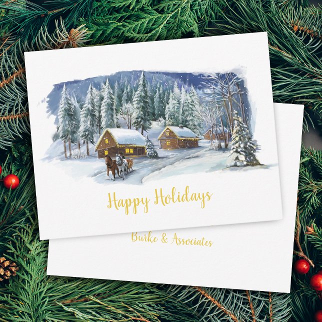 Winter Happy Holidays Weihnachtskarte Feiertagskarte (Winter Happy Holidays Business Christmas Card)