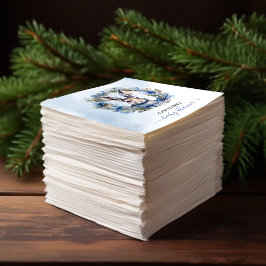 Winter Hare Watercolor Babydusche Serviette