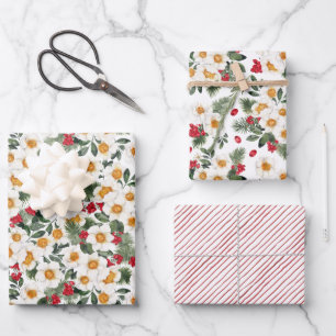 Winter-Hasen-Blumen   Chinesisches Neujahr Geschenkpapier Set