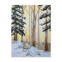 Winter-Hasen-Postkarte