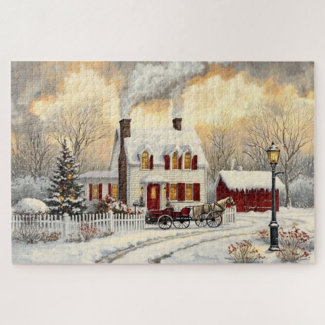 Winter-Haus-Puzzle Puzzle (Horizontal)