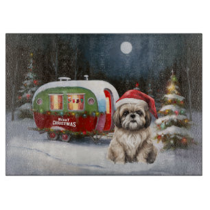 Winter Havanese Caravan Weihnachtsabenteuer Schneidebrett