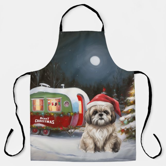 Winter Havanese Caravan Weihnachtsabenteuer Schürze (Vorderseite)