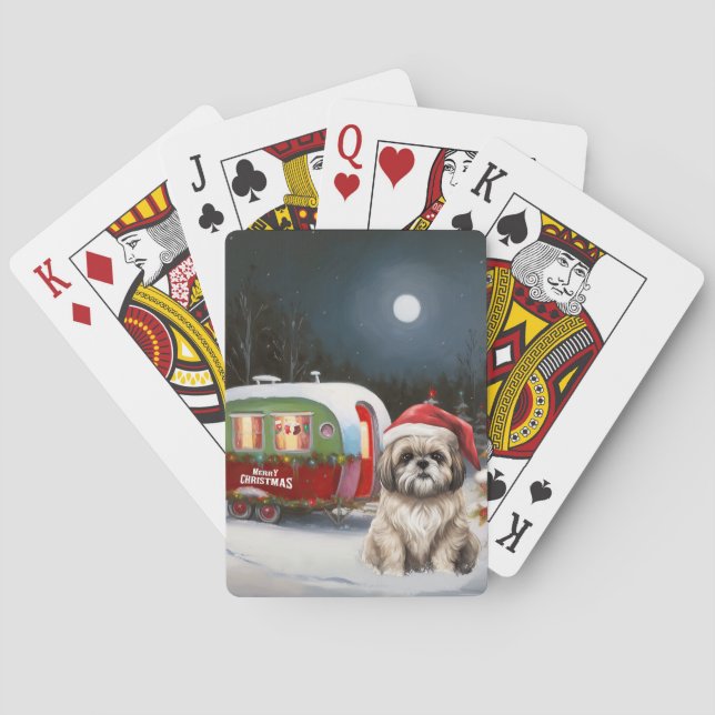 Winter Havanese Caravan Weihnachtsabenteuer Spielkarten (Rückseite)