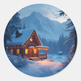 Winter Hearth – Klassischer runder Aufkleber für e