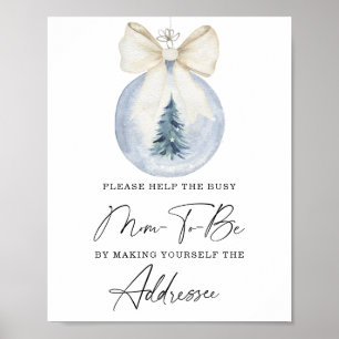 Winter helfen der betriebsamen Mama, einen Umschla Poster