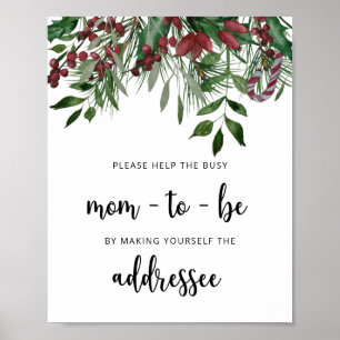 Winter helfen der betriebsamen Mama, einen Umschla Poster