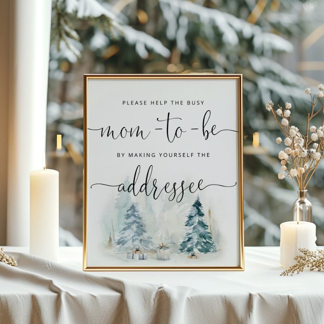 Winter helfen der Mama, einen Umschlag zu adressie Poster (Von Creator hochgeladen)