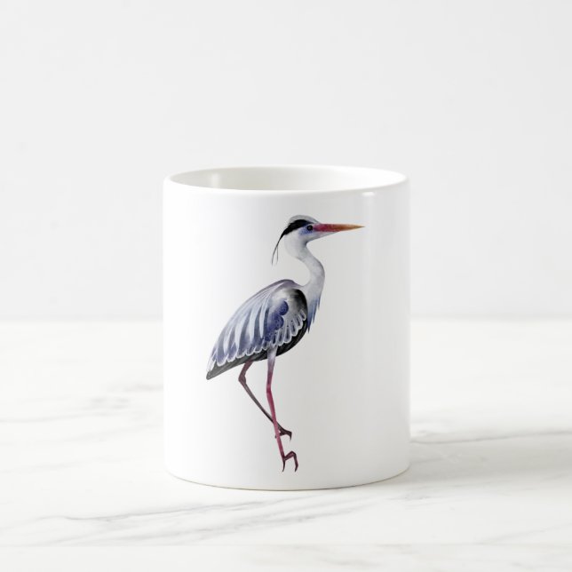 Winter Herron Watercolor Kaffeetasse (Mittel)