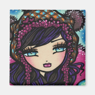 Winter-Herz der Eis-Schnee-Mädchen-Kunst Hannah Magnet