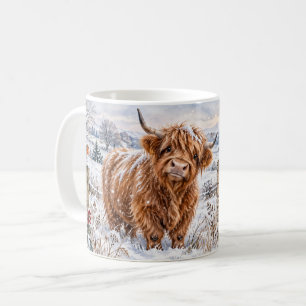Winter Highland-Kuh Warmes Herz Tasse
