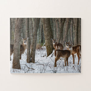 Winter Hirsch 14x11 leicht Puzzle
