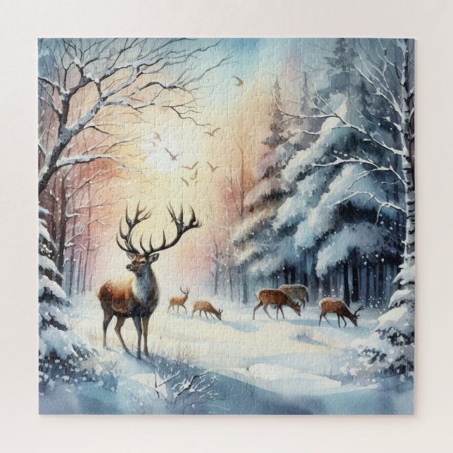 Winter-Hirsch-Puzzle Puzzle (Vertikal)