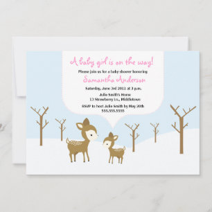 Winter Hirsch und Fawn Baby Shower Invite - Mädche Einladung