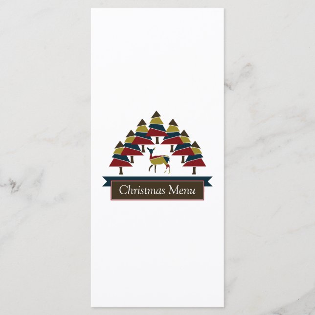 Winter-Hirschwald Weihnachtsmenü Menükarte (Vorderseite)