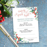 Winter Hochzeit Holly Berries Signature Cocktails