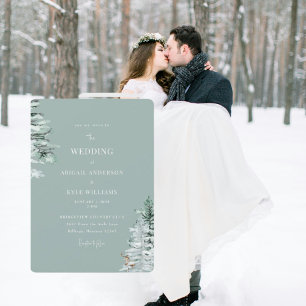Winter Hochzeit im Wald Einladung