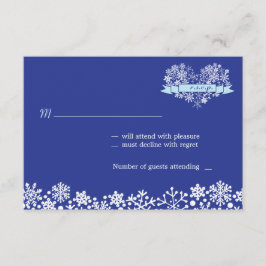 Winter Hochzeit mit Snowflake Heart UAWG RSVP Karte