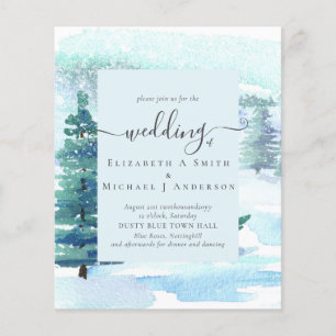 Winter Hochzeit Pine Trees Schnee Flyer