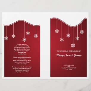 Winter Hochzeit Programm Snowflake Dekoration Rot